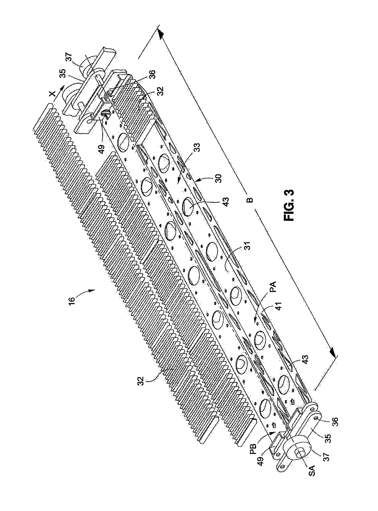 Pallet of a moving walkway