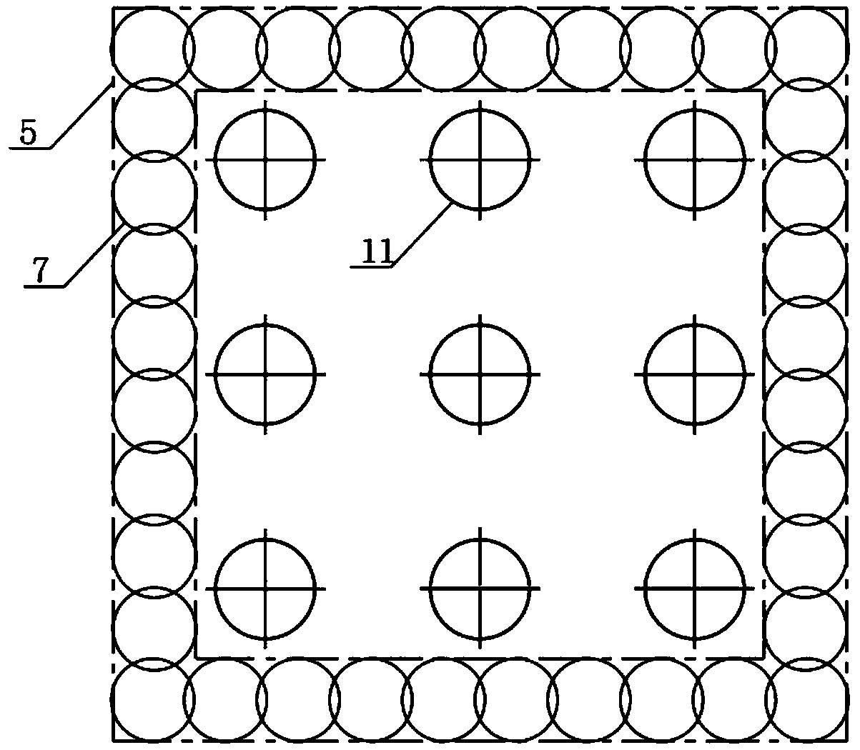 Deepwater embedded rock bearing platform foundation construction method