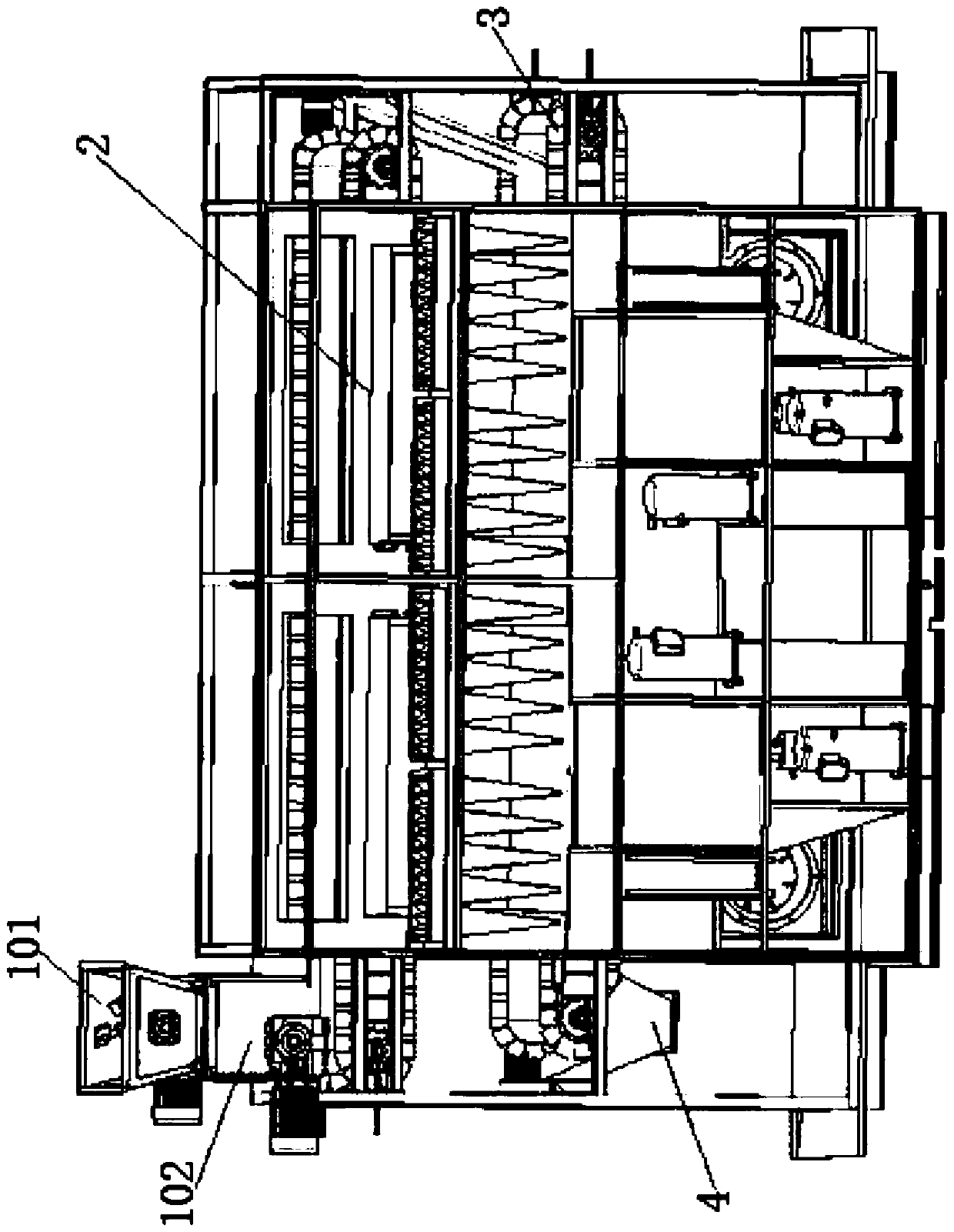 Efficient low-temperature closed crawler-type sludge drying machine and working method thereof