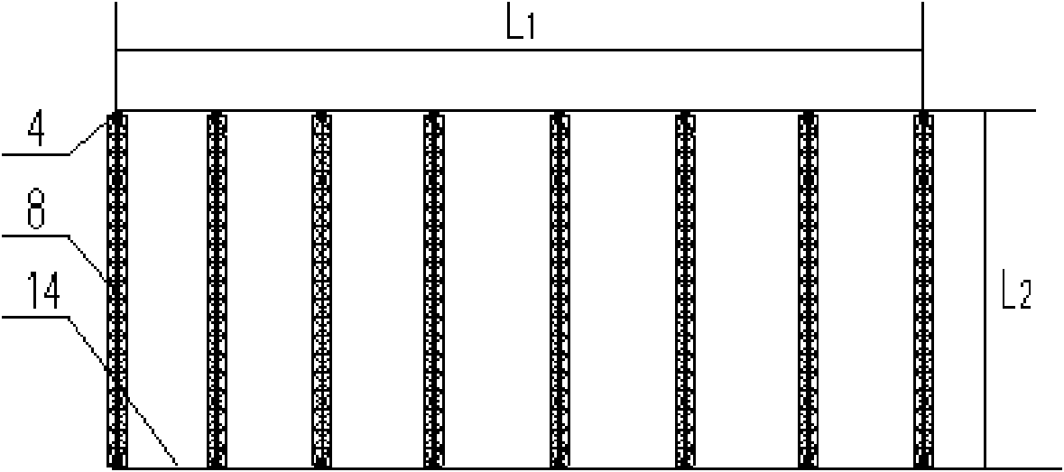 Roof with rectangular plane, super-long span and prestressed space tube truss structure and manufacturing method