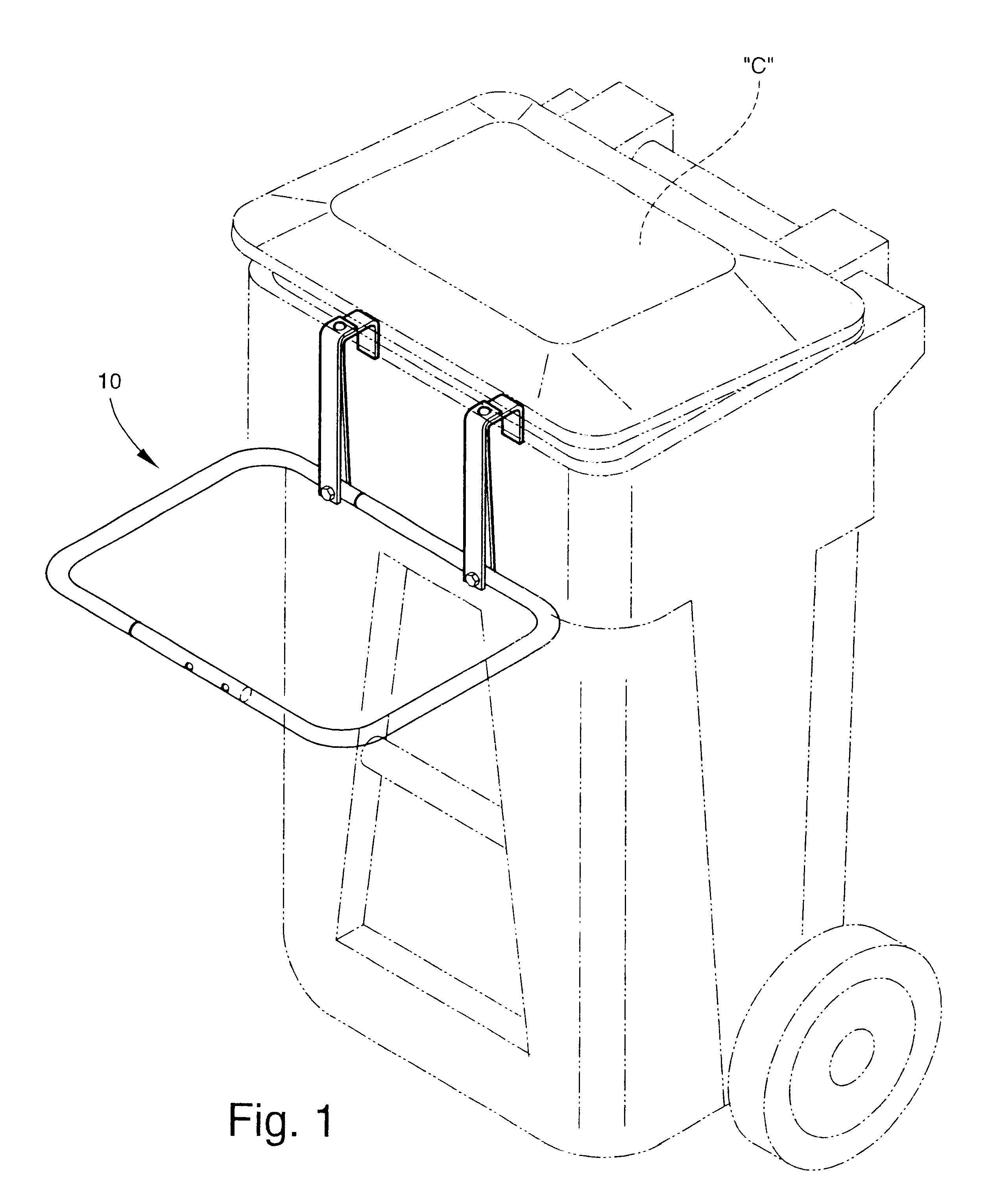 Bin Carrier attachment for a portable waste container