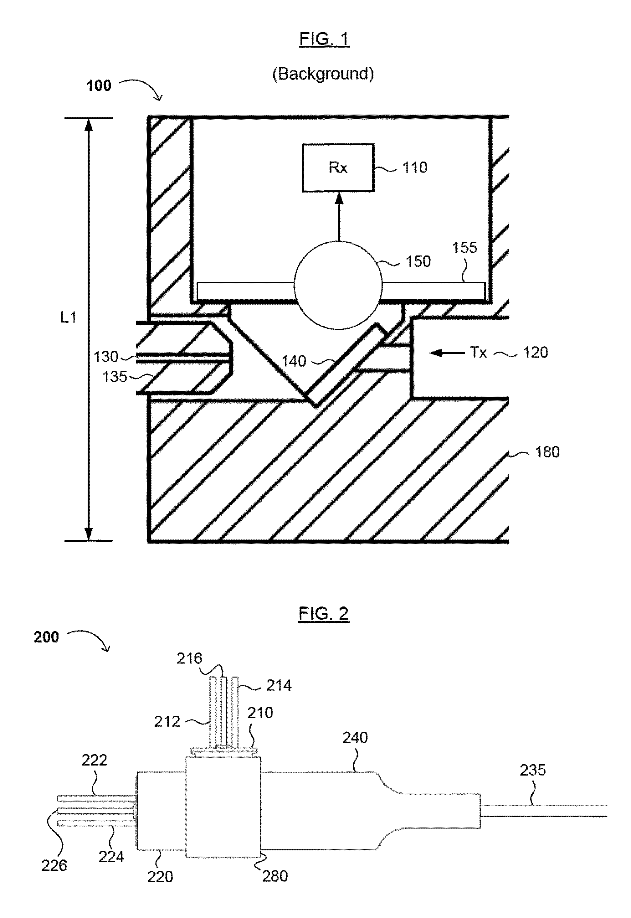 Optical Receiver with Reduced Cavity Size and Methods of Making and Using the Same