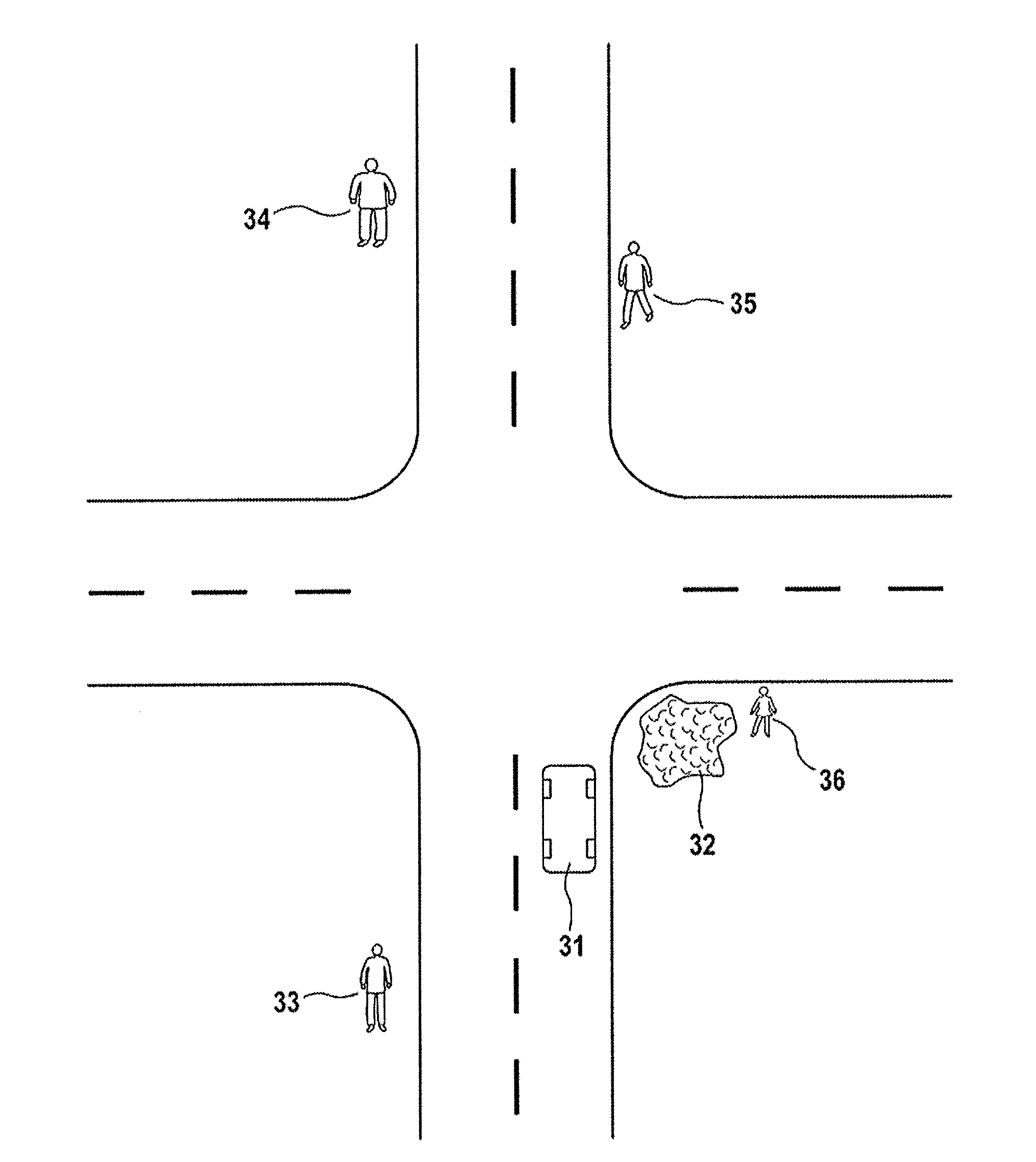 Road safety communication system for increasing the road safety of pedestrians