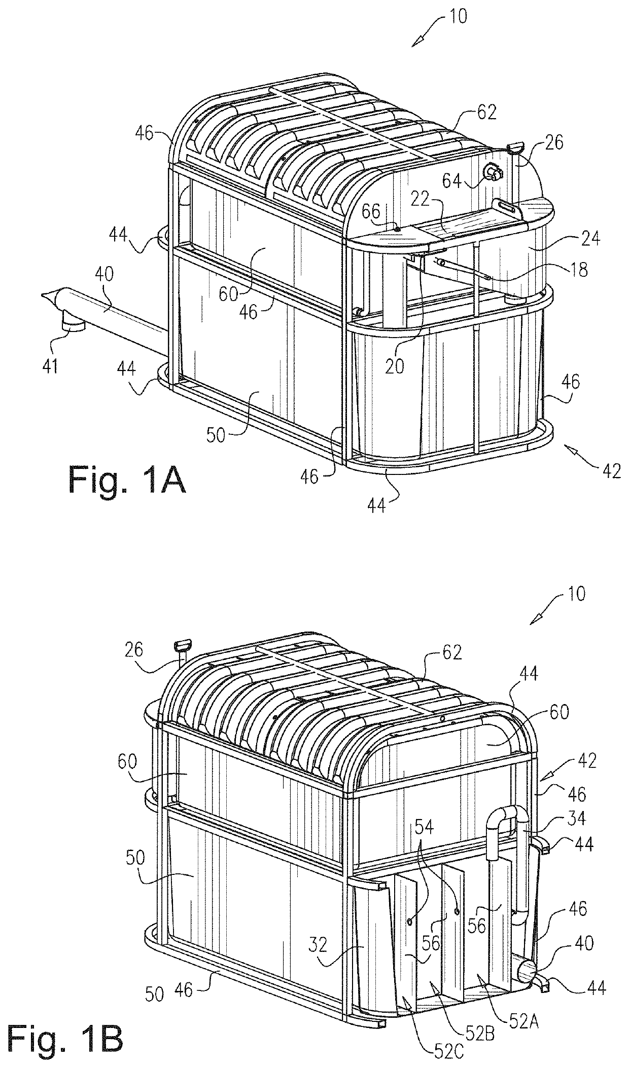 Readily erectable installation respective kit-of-parts and method for production of biogas and liquid fertilizer by anerobic digestion on industrial scale