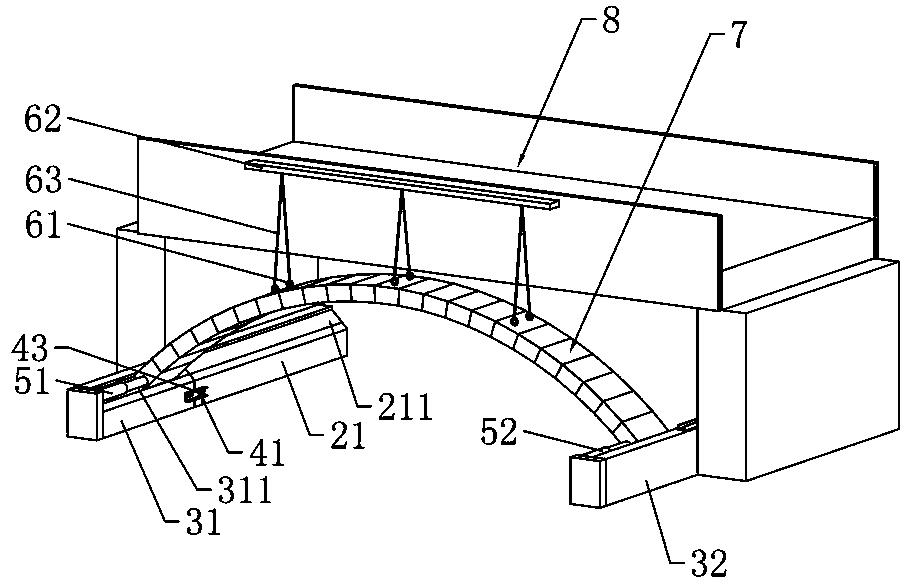 Novel reinforcing method of fabricated masonry arch body