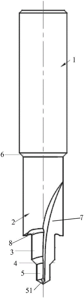 Combined drill molding milling cutter and manufacturing method thereof