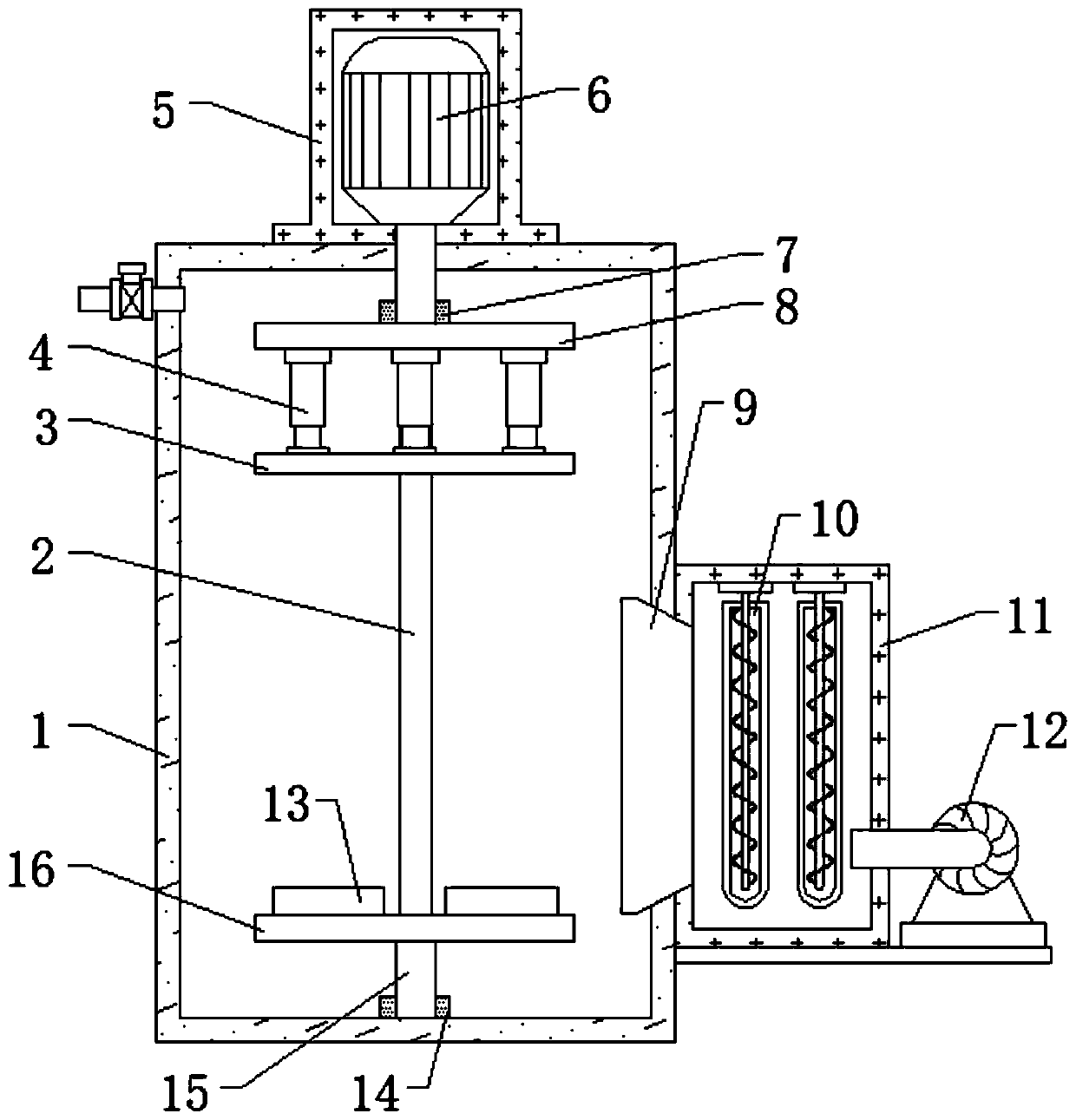 Drying device for plywood production