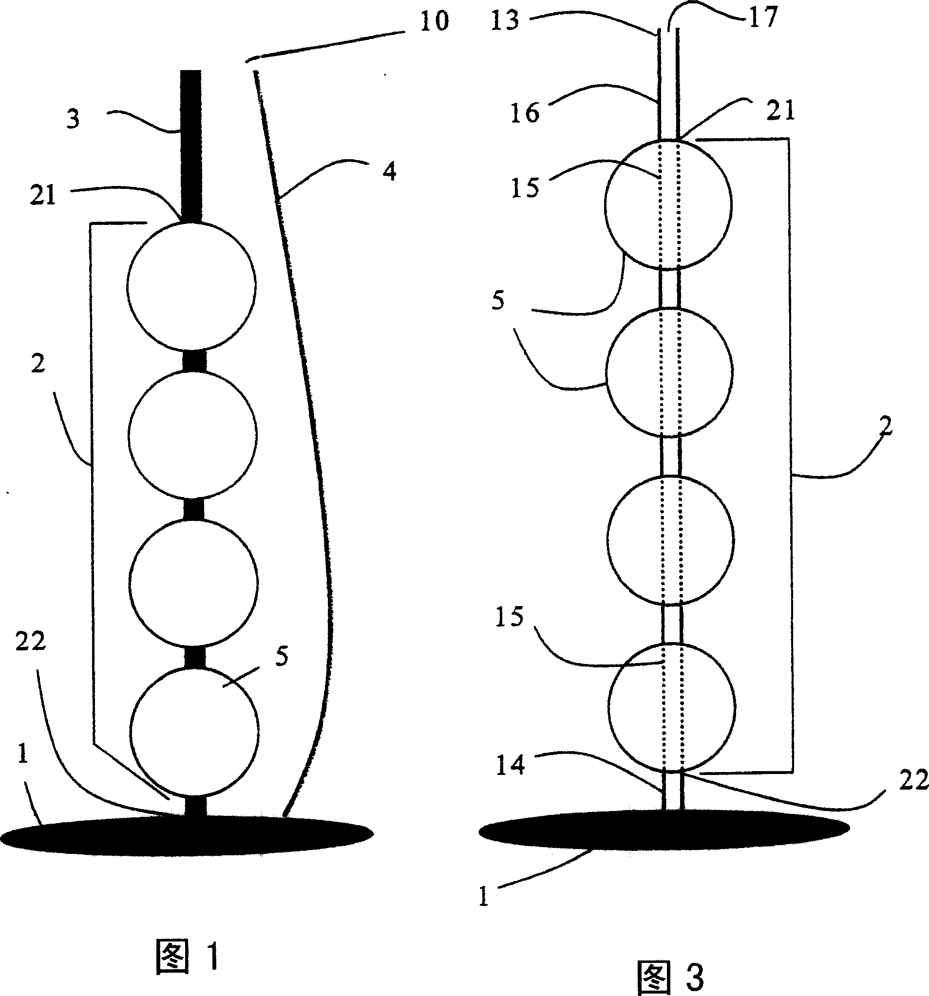 Device combining air feeding and biological connection and the formed water purifying system