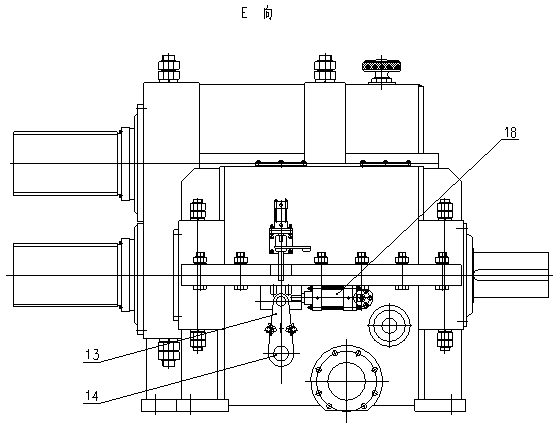 Divided flow type master transmission reduction gear box of hot rolling mill