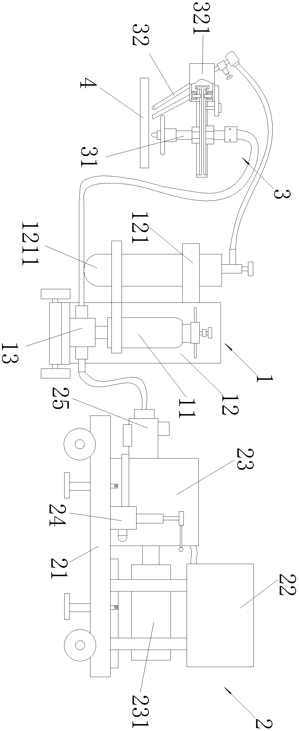 A pre-mixed abrasive jet hot-melt cutting equipment based on arc heat effect