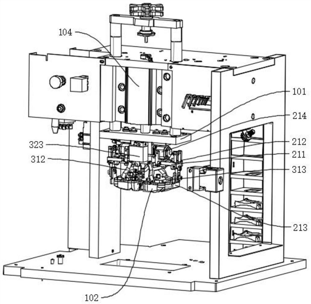 Upper mold device for lens frame bending forming machine