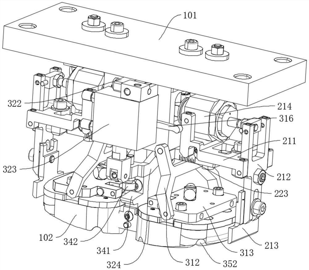 Upper mold device for lens frame bending forming machine