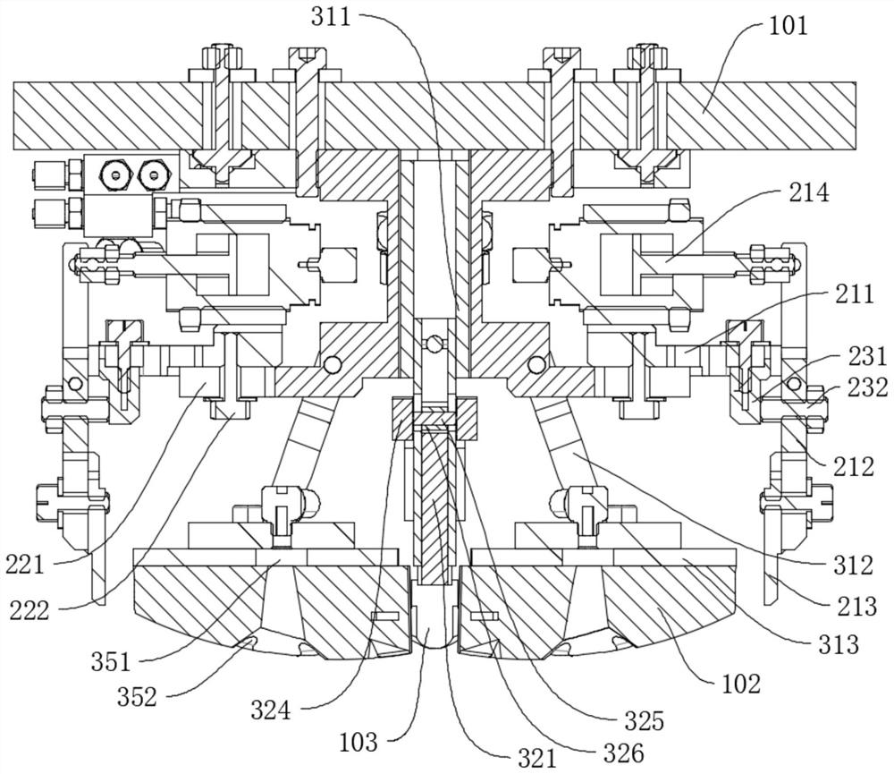 Upper mold device for lens frame bending forming machine