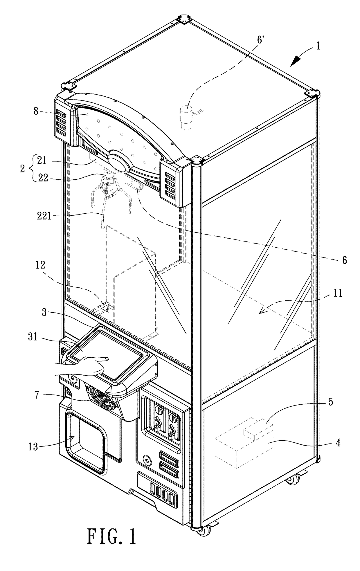 Interactive object grabbing machine and control method thereof