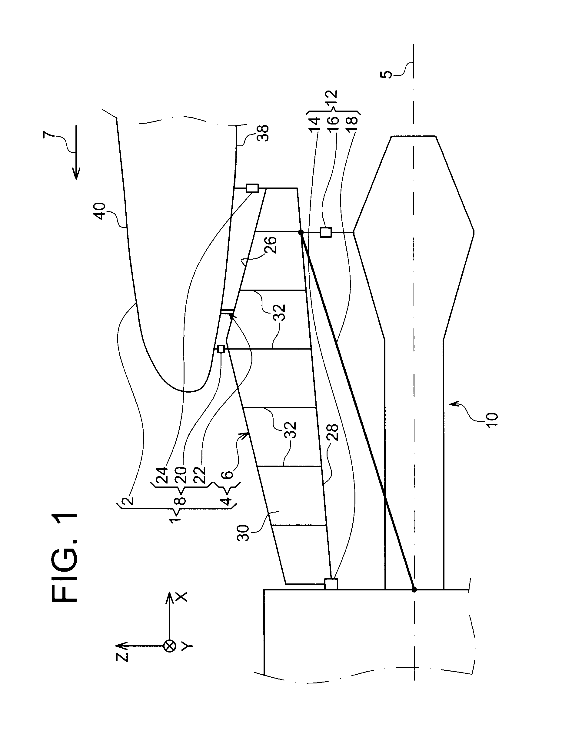 Pylon caisson attachment on a wing, gripping a lateral panel of the caisson