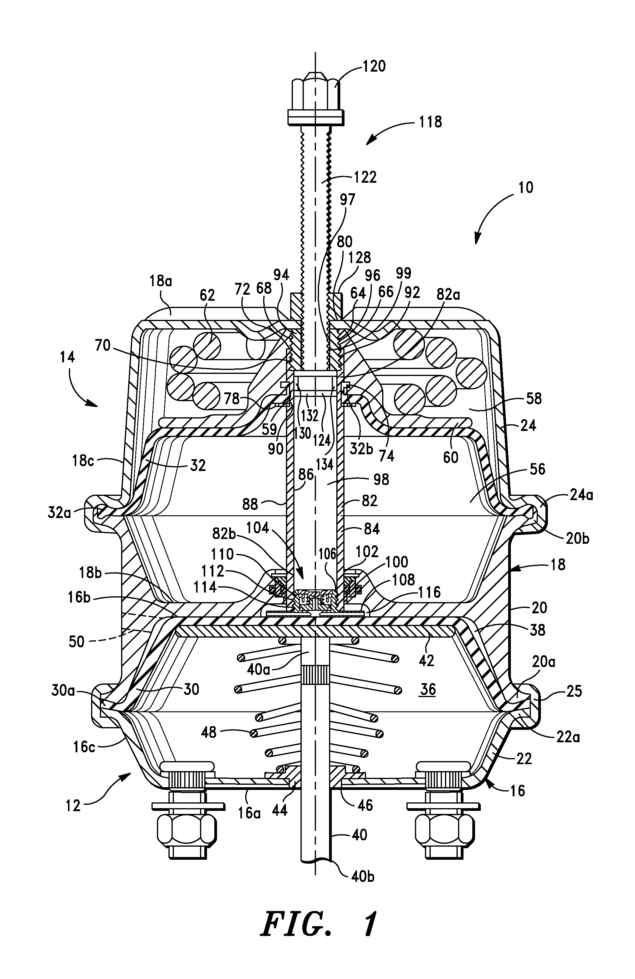 Pneumatic brake actuator with flow insensitive two way control valve