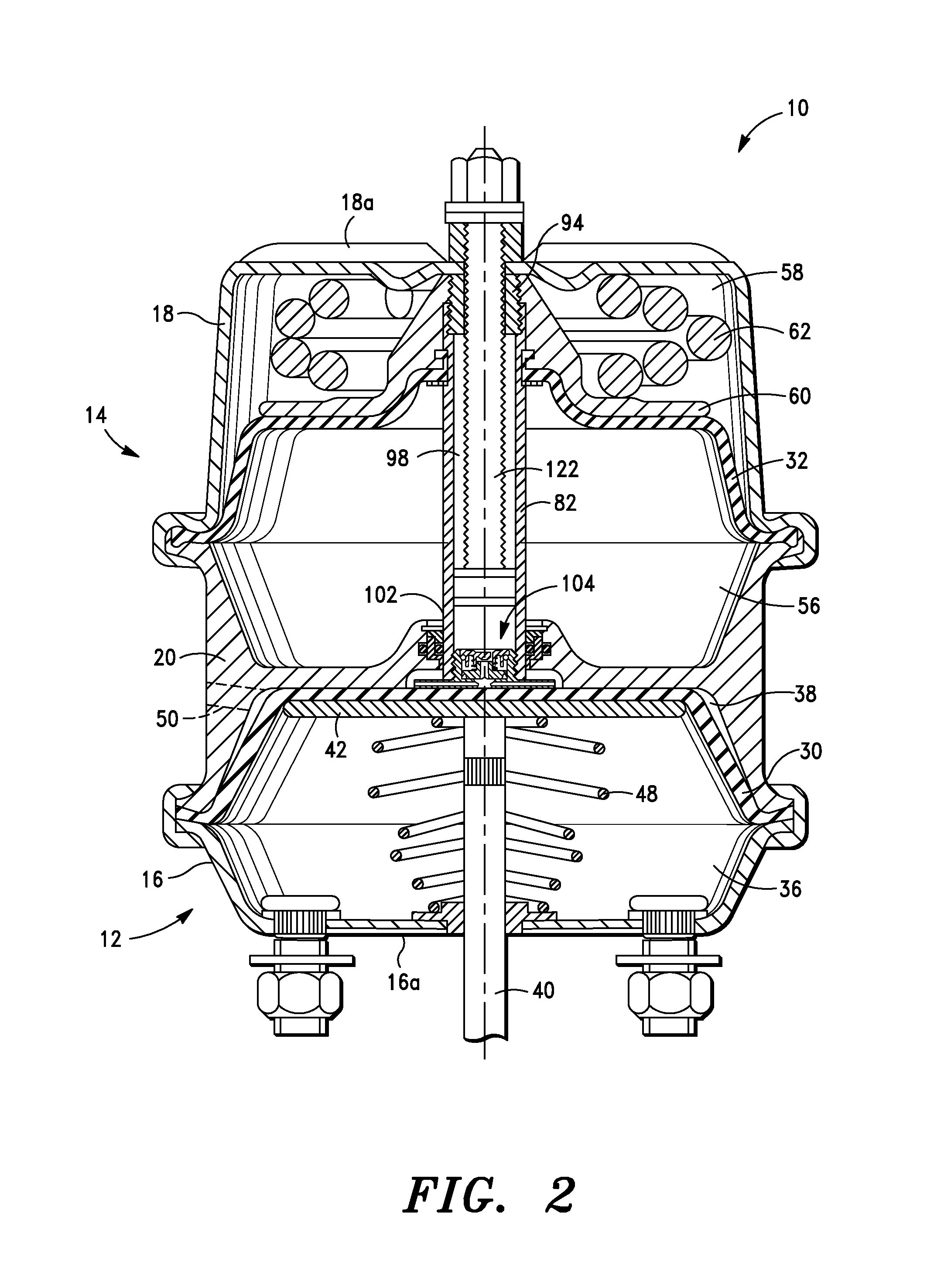 Pneumatic brake actuator with flow insensitive two way control valve