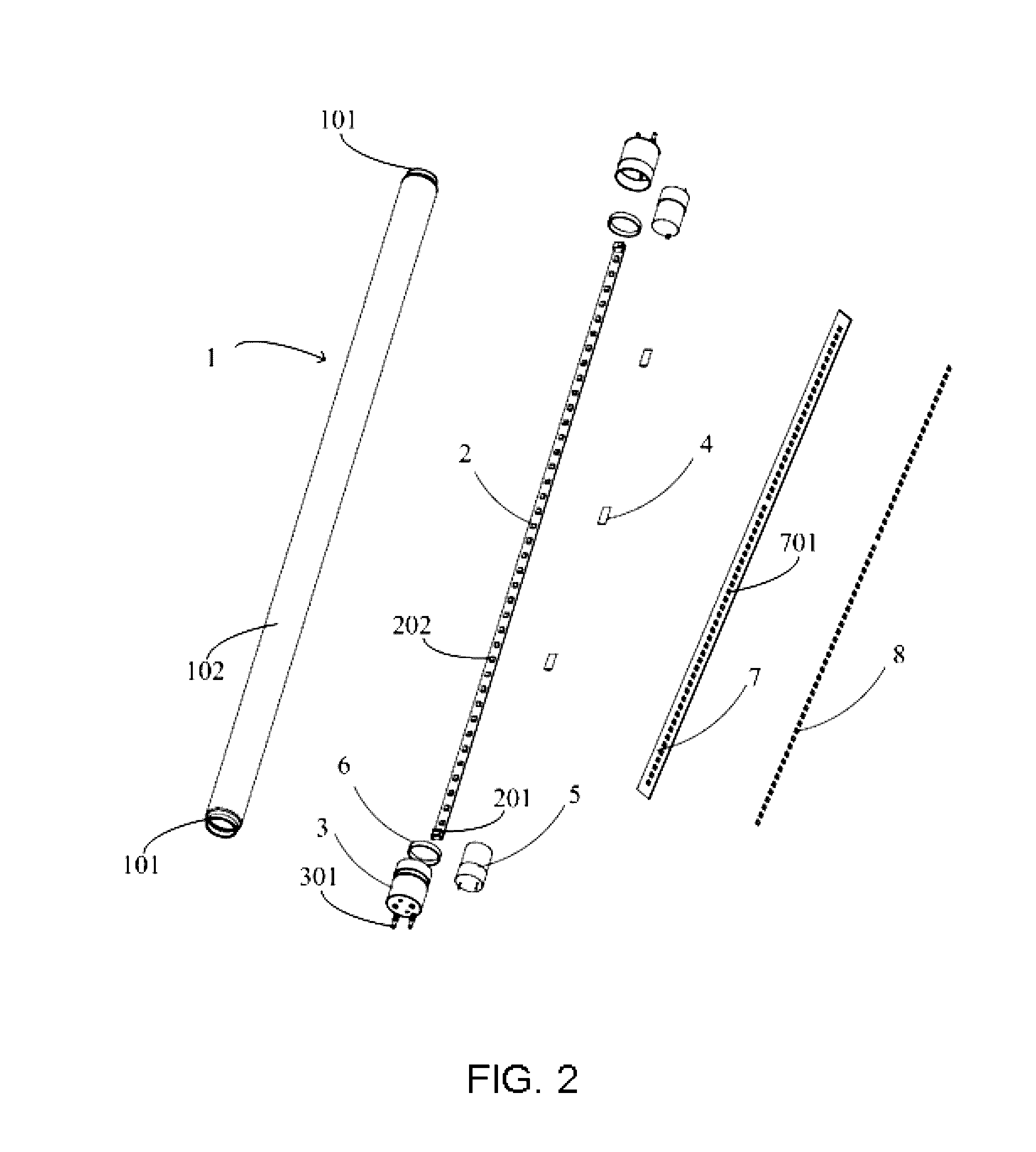 LED tube light with diffusion layer