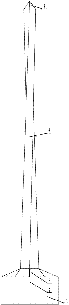 A cable tower of a space torsion curved surface A-shaped bridge and its construction method