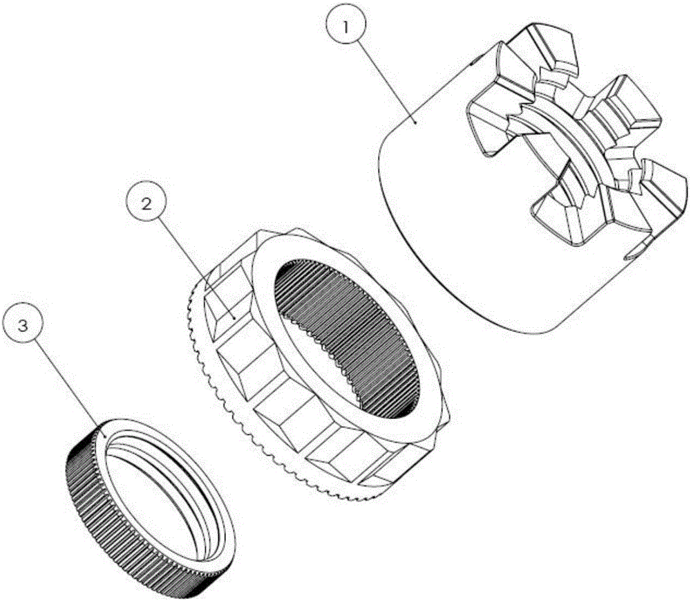 Combined type self-reaction-force locknut with high-precision torque coefficient