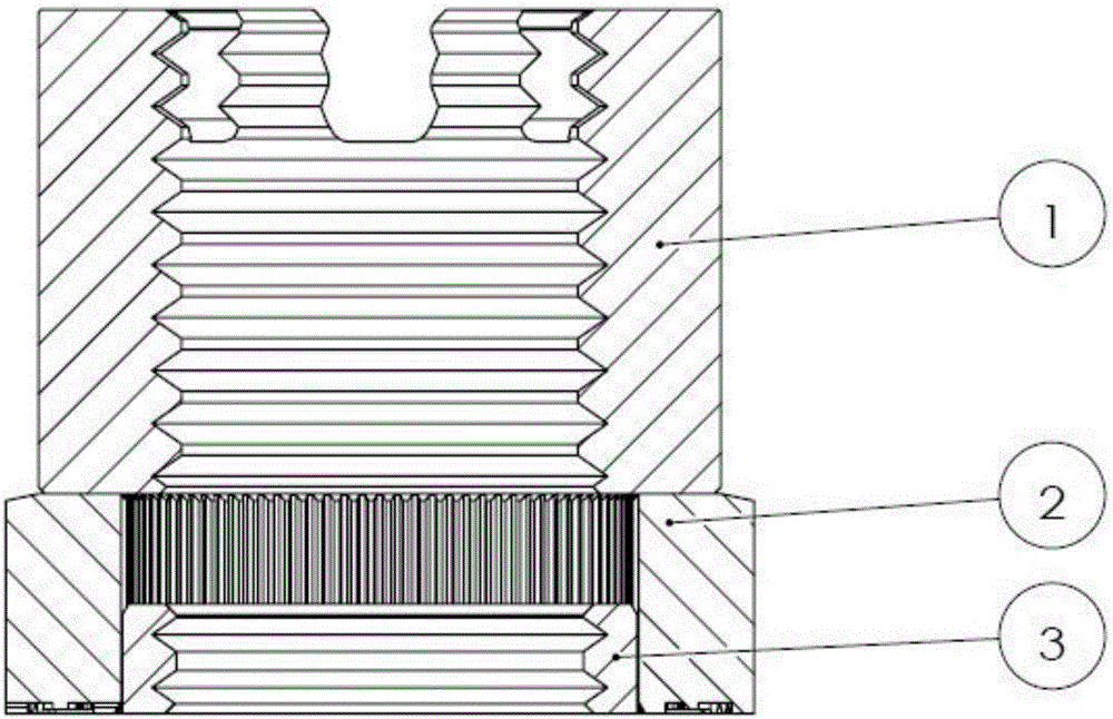 Combined type self-reaction-force locknut with high-precision torque coefficient