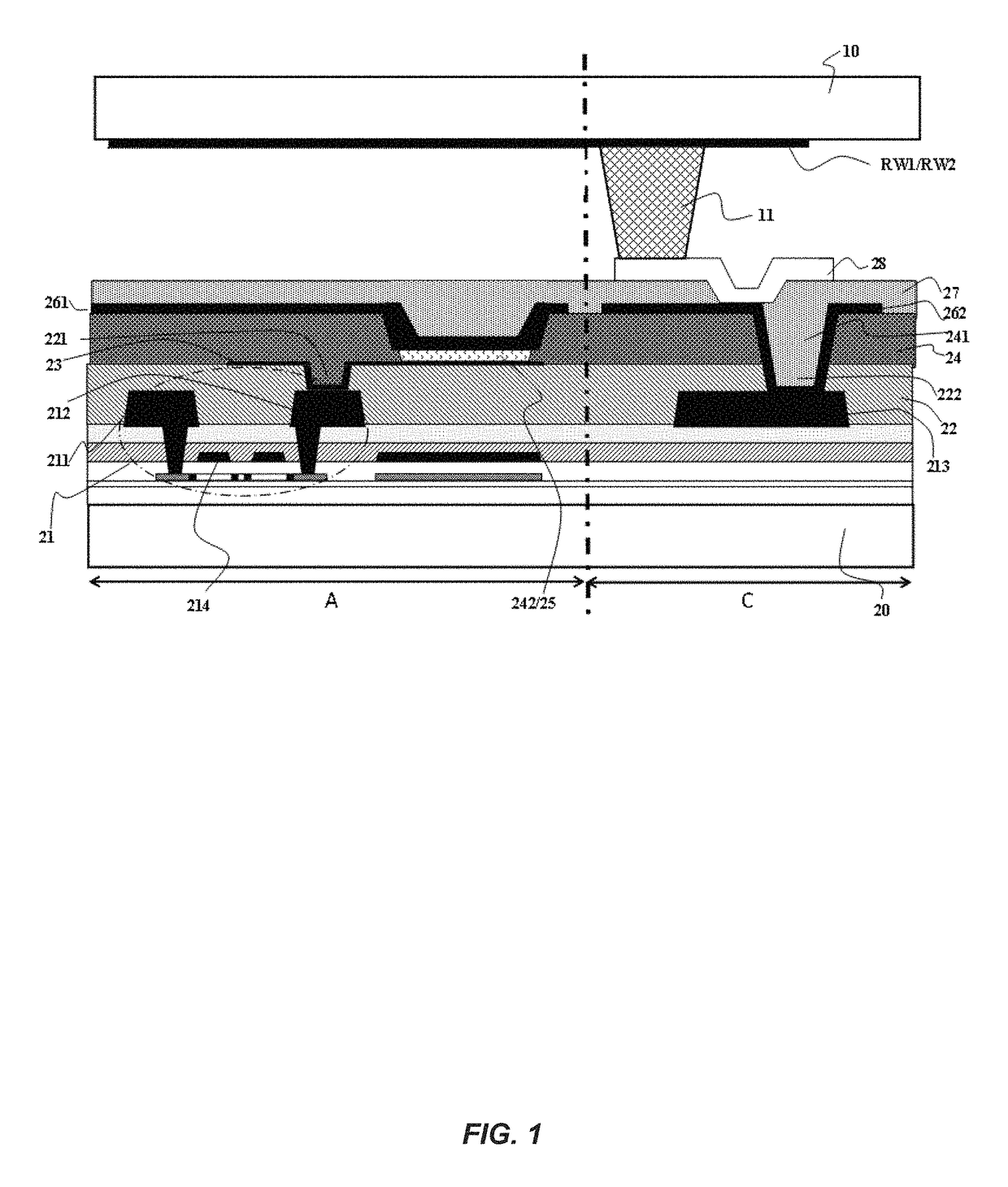 OLED display apparatus with in cell touch structure