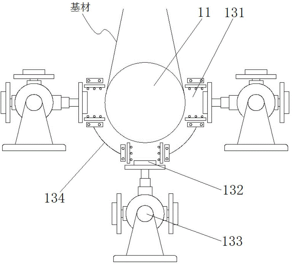 Single-sided continuous winding magnetron sputtering coating automatic production line for flexible substrate