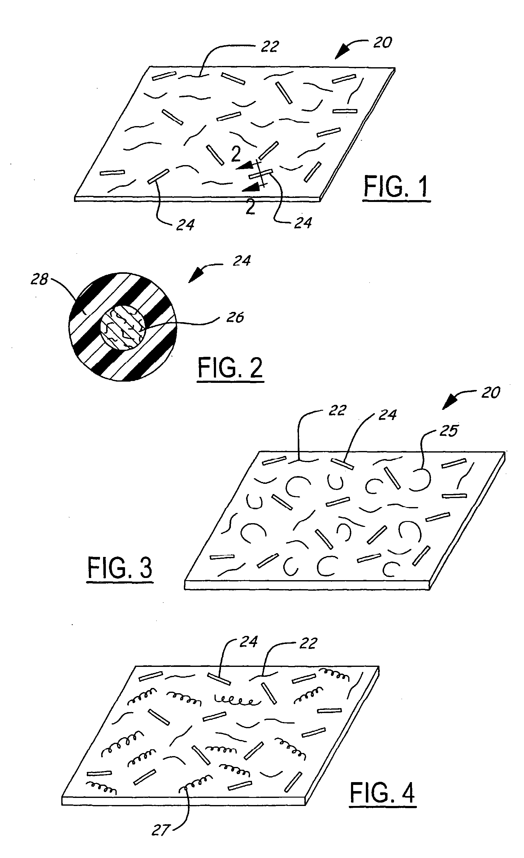 Conformable surfacing veil or reinforcement mat