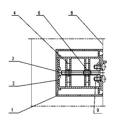 Connecting device of horizontal frame and vertical frame of curtain wall