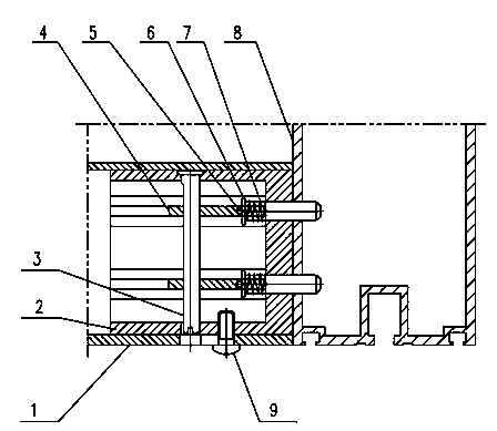 Connecting device of horizontal frame and vertical frame of curtain wall