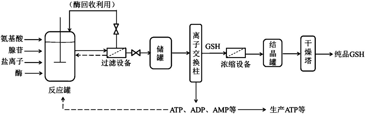 Method for preparing glutathione with enzymatic method