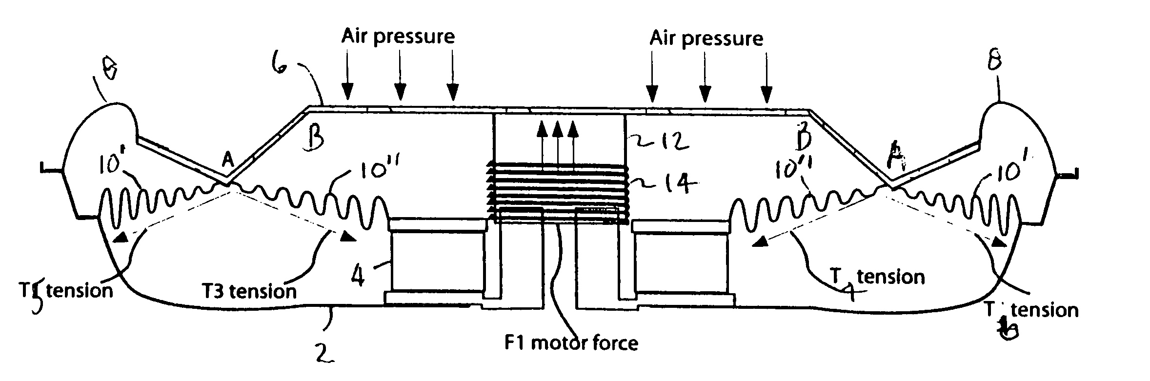 Audio radiator with radiator flexure minimization and voice coil elastic anti-wobble members