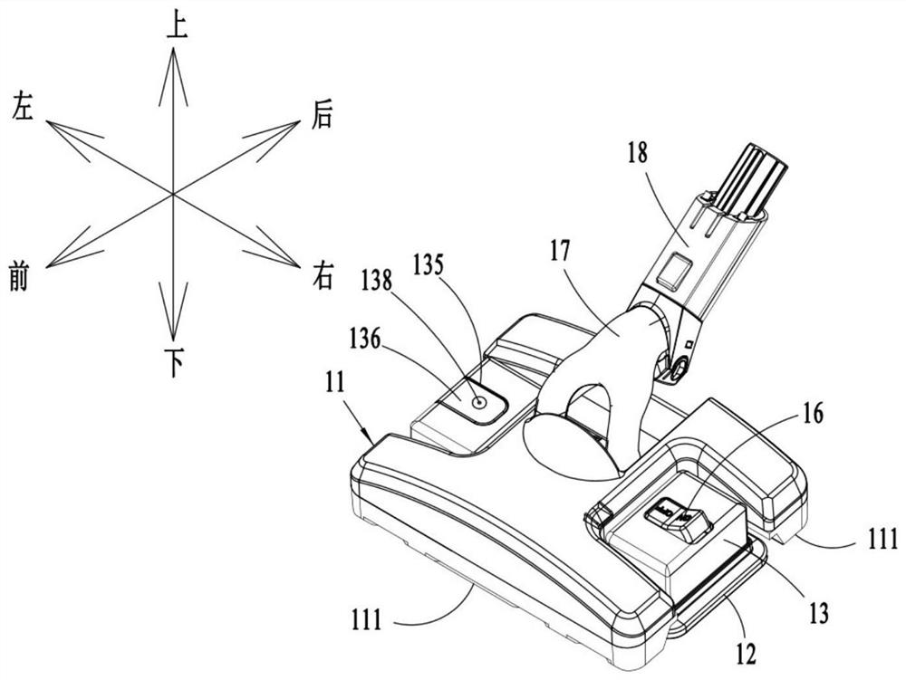 Cleaning head for ground cleaning equipment