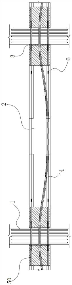 Large-span prestressed concrete assembly type frame connecting joint and construction method