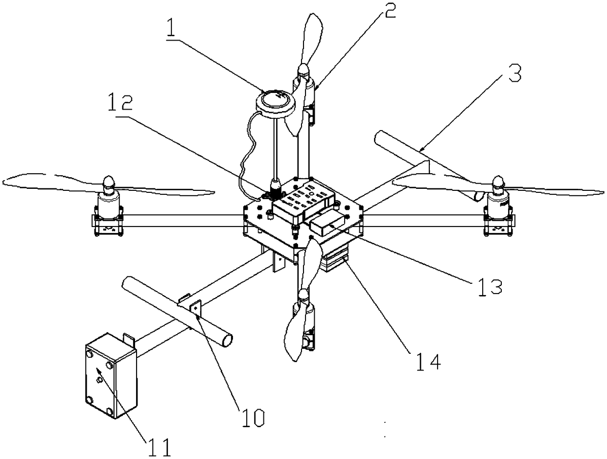 Unmanned aerial vehicle device for installing sensor at high altitude and installation method thereof