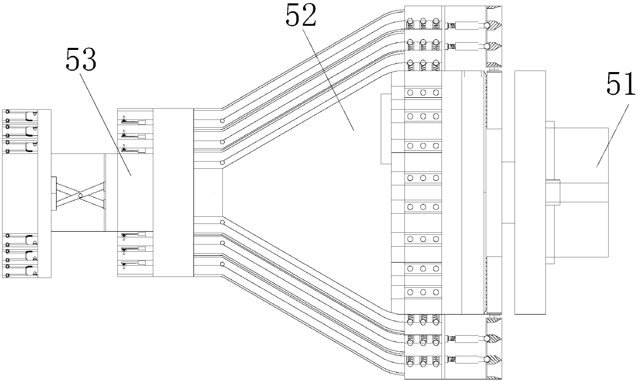 Cable conductor stranding and drawing forming device capable of adjusting number of input bundles based on press fitting achieved by rollers