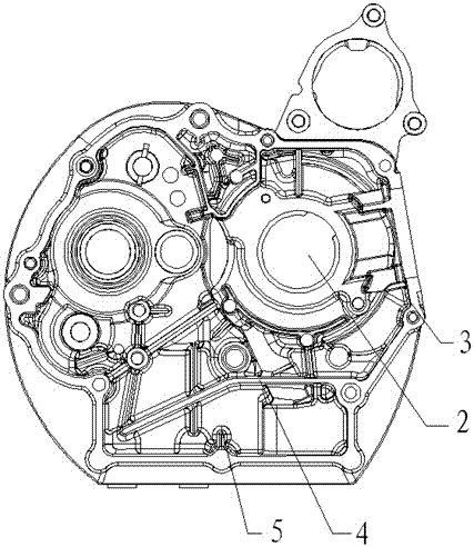 Motorcycle engine crankcase and engine