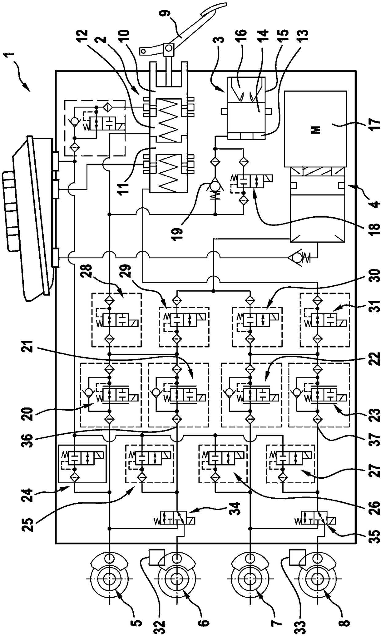 Brake system for a motor vehicle and method for operating a brake system for a motor vehicle