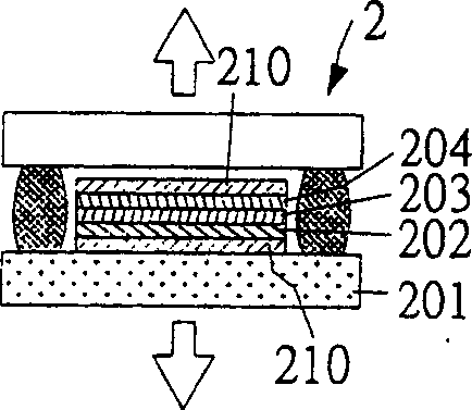 Color adjustable plane color conversion organic device and producing method