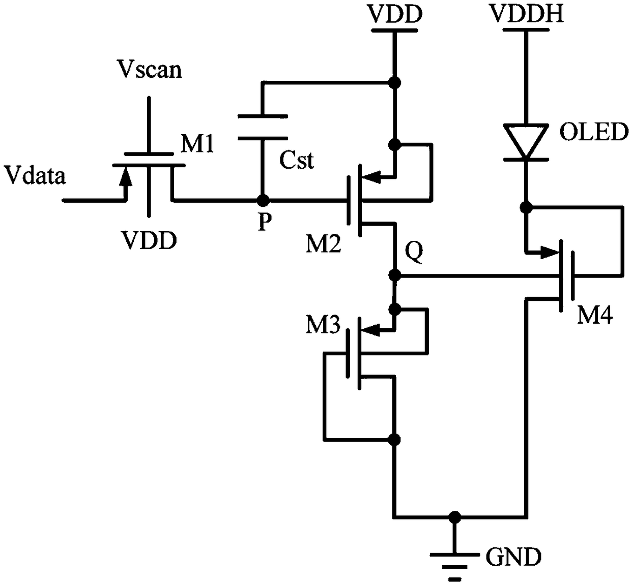 Body driving structure micro display pixel circuit