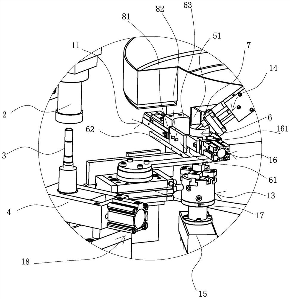 Automated device for feeding, gluing and press-fitting motor rotor magnetic tile sheath