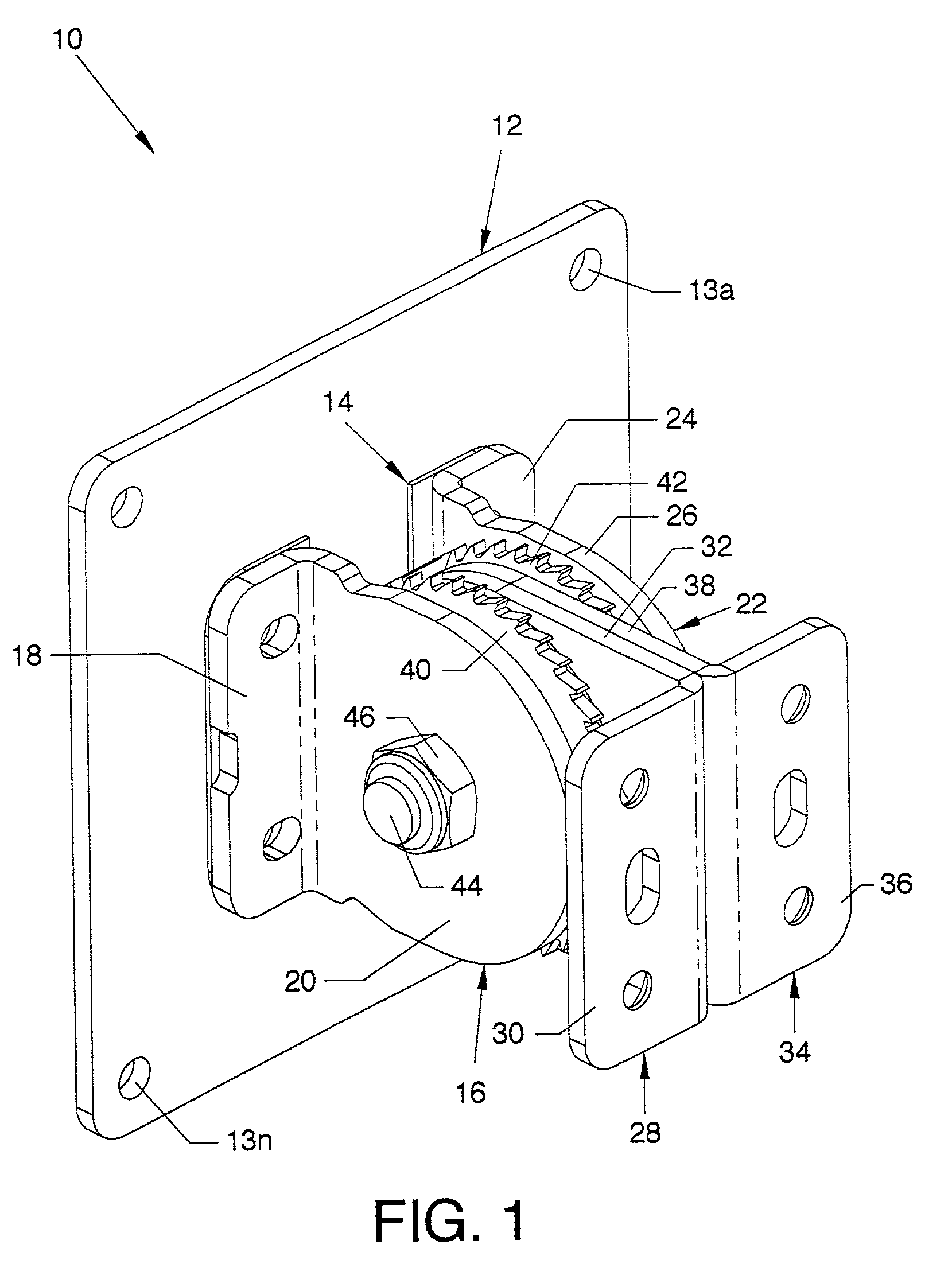 Ratcheted pivot