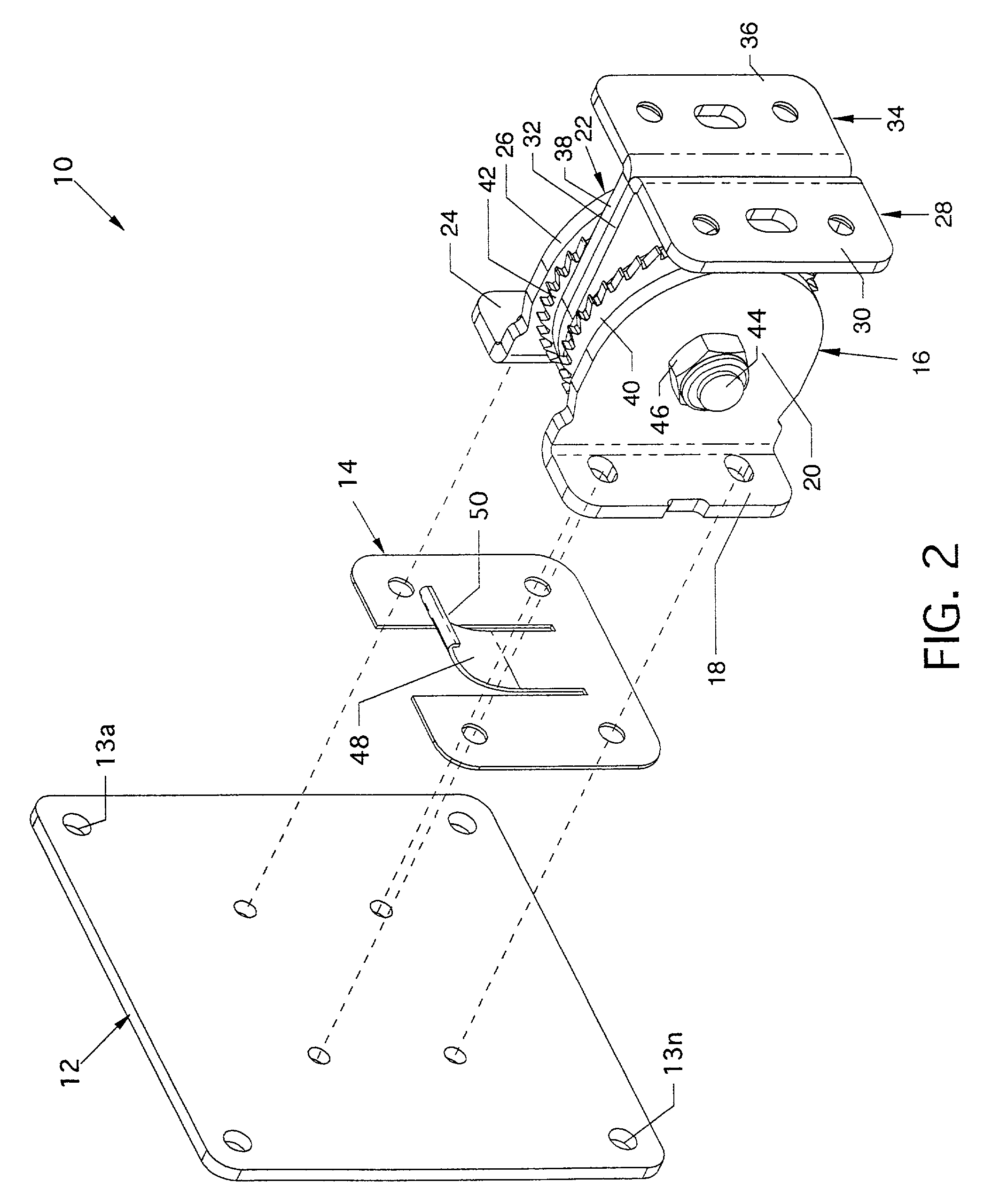 Ratcheted pivot