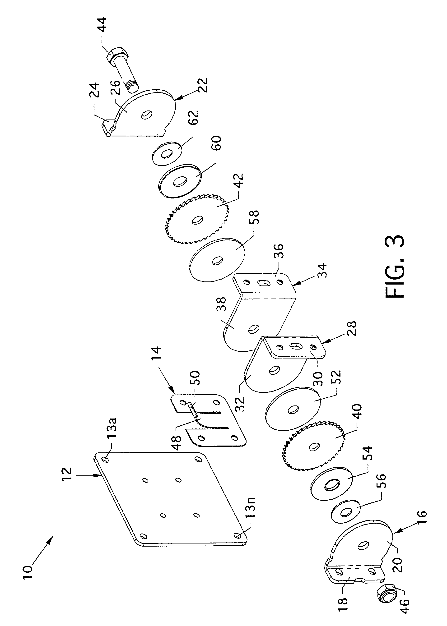 Ratcheted pivot