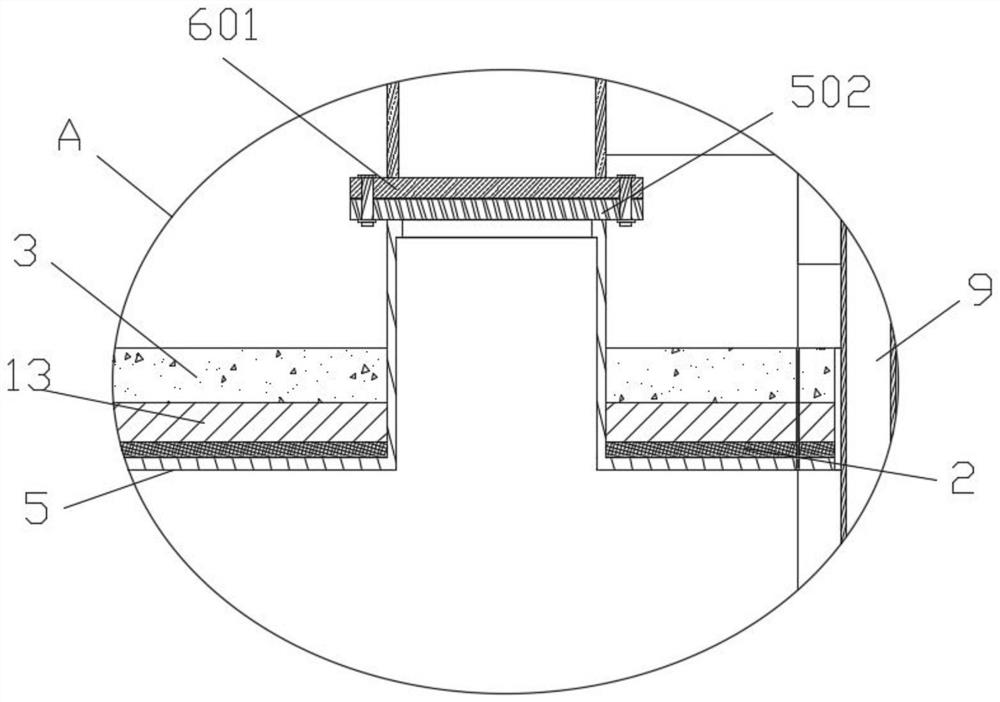 Draining and recharging device for weathered rock fissure water and construction method thereof