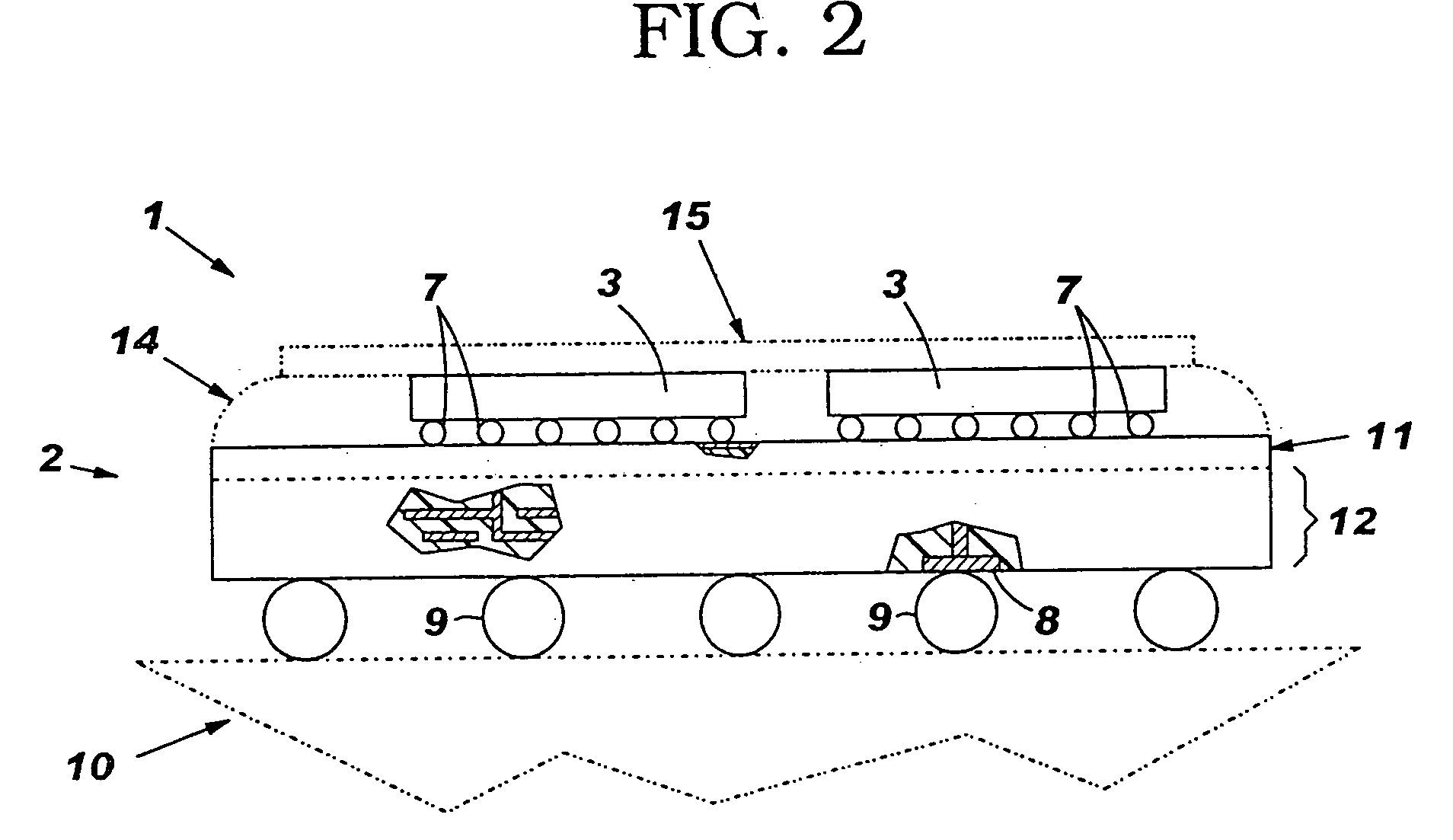 Stacked chip electronic package having laminate carrier and method of making same