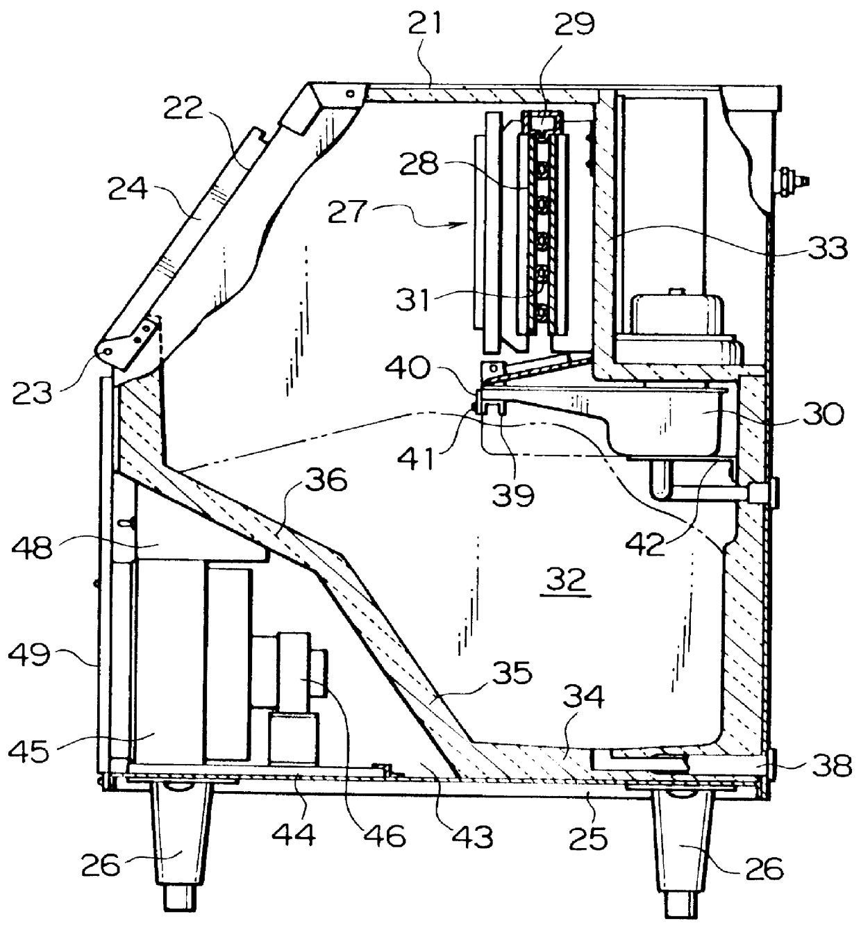 Flow-down ice maker