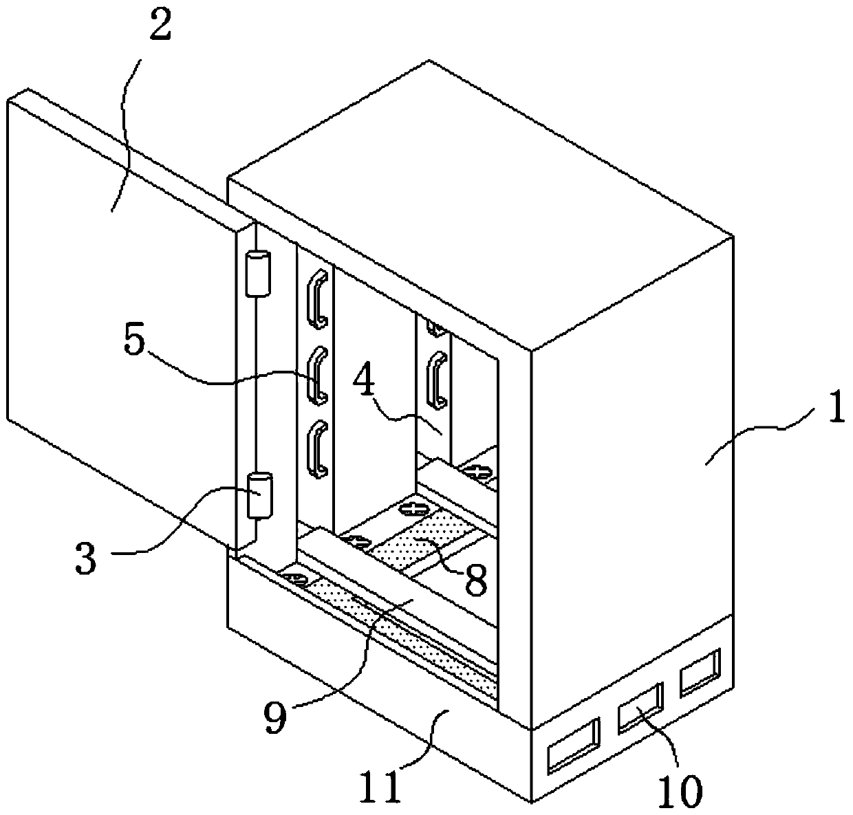 Shell structure of a high and low voltage complete set of equipment