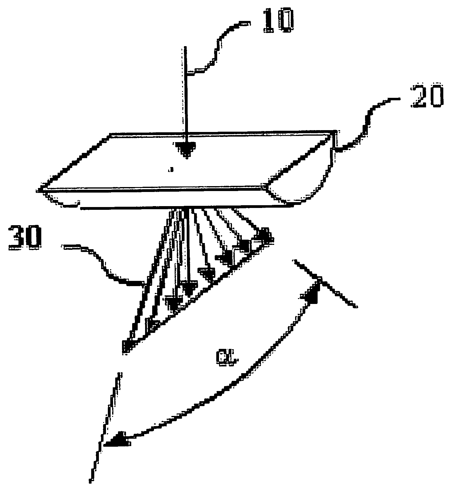 Device for generating plane beam/conical shape beam and security device using generated plane beam/cone beam