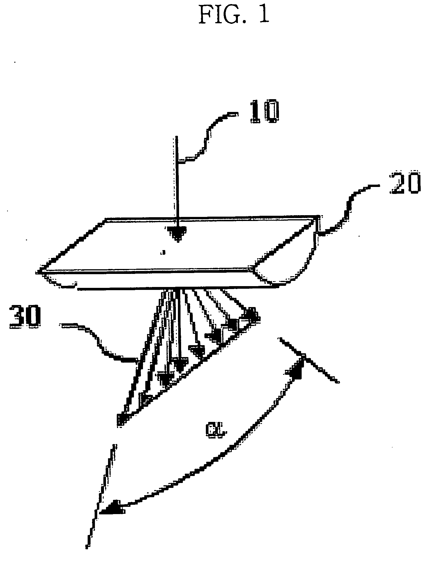 Device for generating plane beam/conical shape beam and security device using generated plane beam/cone beam